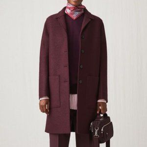 Modern Burgundy Coat 100% merino wool